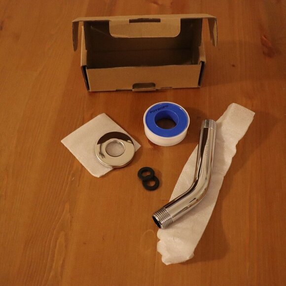 POYWOPO Chrome shower arm replacement or extender kit, 5.6 inches, New - Picture 7 of 9